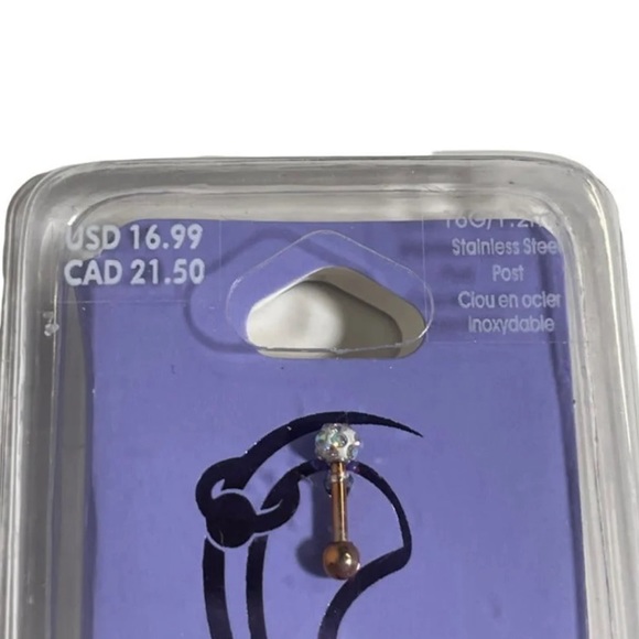 New Moon stars rose gold body jewelry set 16g - Picture 5 of 6